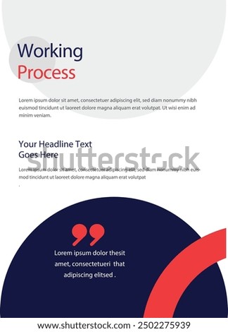 Working Process template a4 print page for business profile annual report brochure catalog corporate Abstract Presentation Infographic elements  design set flyer, leaflet, magazine, invitation card, 