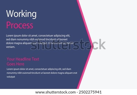 Working Process template a4 print page for business profile annual report brochure catalog corporate Abstract Presentation Infographic elements  design set flyer, leaflet, magazine, invitation card, 