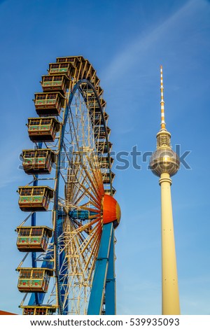 Similar – Image, Stock Photo Berlin television tower plays hide and seek again