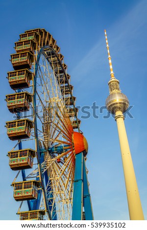 Similar – Image, Stock Photo Berlin television tower plays hide and seek again