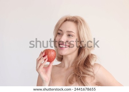 Image, Stock Photo Smilling girl in the mountains