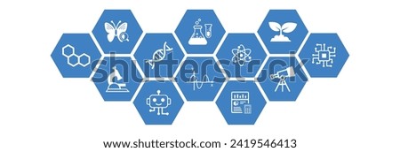 science concept , various scientific research fields , science education - vector illustration