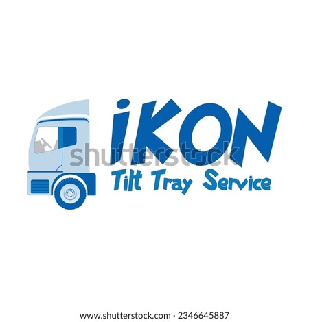 Tilt Tray Truck Company Logo design with Icon  | Logo in Blue shades | Blue Color logo