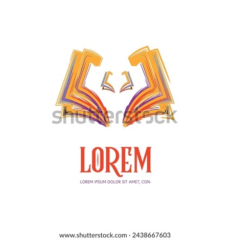 Autism Awareness Book Logo Design Concept Vector