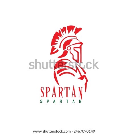 Bold Spartan Warrior Emblem in Striking Red Symbol of Strength and Courage