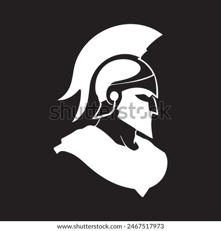 Majestic Spartan Helmet Logo in Bold Contrast - Symbolizing Valor and Leadership in a Timeless Design