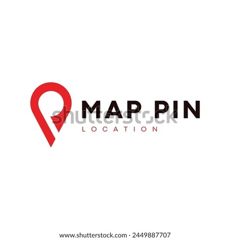 Red minimalist map pin logo
