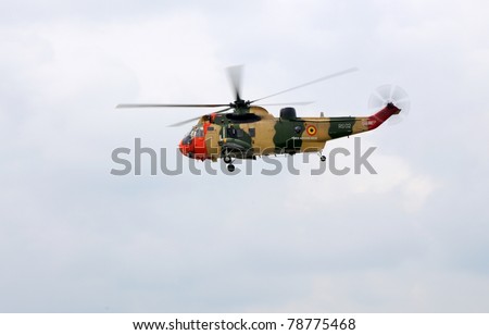 CASLAV, CZECH REPUBLIC - MAY 28: Sea King demonstrate rescue action during Open day at airport Caslav, May 28, 2011 in Caslav, Czech Republic.