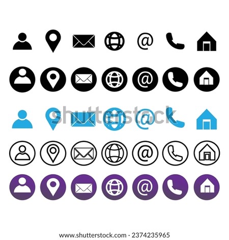 Vector set of contact and web icons