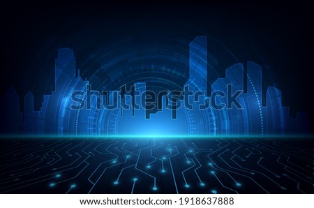 abstract cyber city technology innovation concept