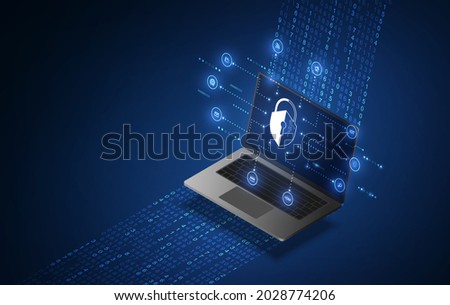 Cyber security business technology antivirus alert protection security and cyber security firewall cybersecurity and information technology. vector illustration