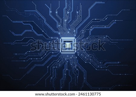 Similar – Image, Stock Photo Electronic circuit board. Semiconductor motherboard circuit board technology. Mainboard of computer. Integrated semiconductor microchip on green circuit board. Hi-tech industry and computer science.