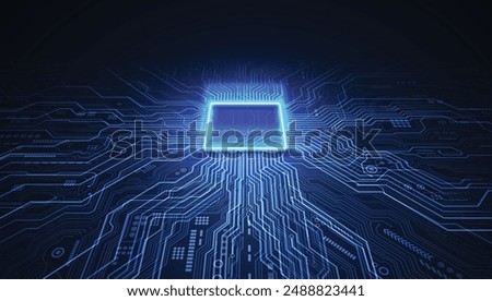 Circuit board. Technology background. Central Computer Processors CPU concept. Motherboard digital chip.	
