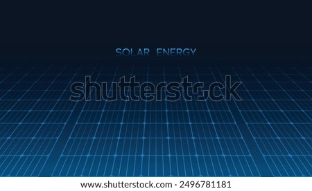 Solar panel pattern for the background. Banner of a set of solar panels as a template for designs in the concept of alternative green energy. Vector illustration 