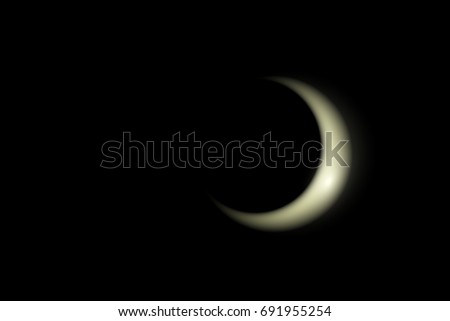 Young Moon - Waxing Crescent,vector illustration