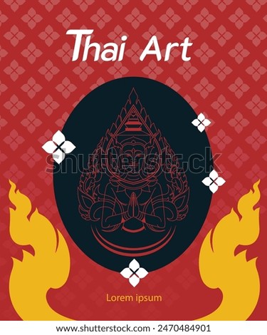 Brahma deity thai template, Thai style, Thai pattern