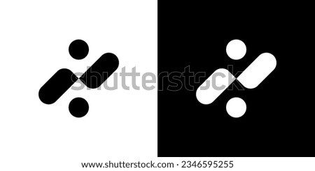 vector logo abstract letter X, can be N, can be S if reversed can be Z, abstract person, group or community, in black and white.