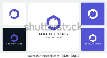 Vector abstract of magnifying glass logo and icon design template, can be used in various media easily, editable