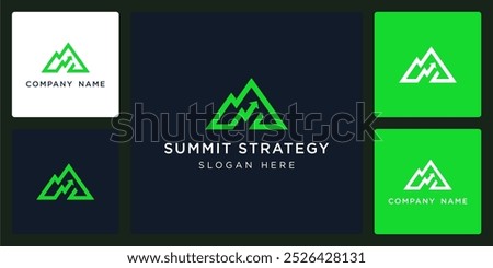 Vector of summit strategy, logo and icon design template available, can be used in various media easily, editable