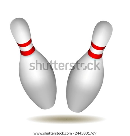Bowling Pins And Ball #d Sport Vector Illustration 