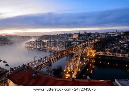 Similar – Image, Stock Photo Porto with lights at night with Douro river