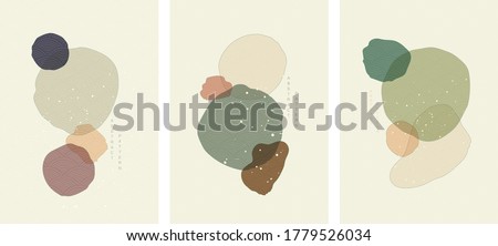 Abstract art background with Japanese wave pattern vector. Art acrylic pattern in vintage style.