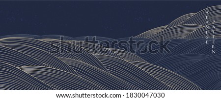 Abstract background in oriental style. Chinese new year banner. Line pattern with Japanese pattern vector. Wavy shapes in oriental template. Mountain layout design.