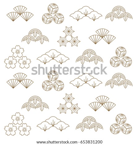 Japanese Icon vector. illustration of Japan. Art of pattern style in gold oriental style. ストックフォト © 