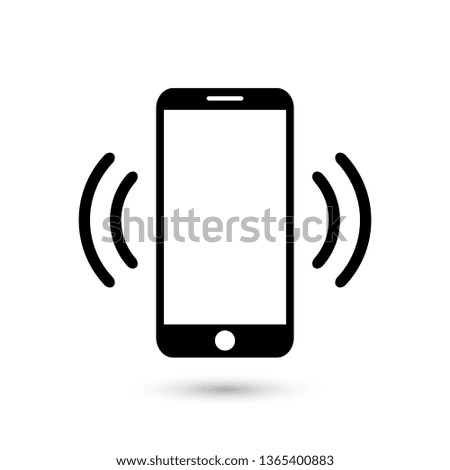 Mobile phone vibrating or ringing flat vector icon for apps and websites