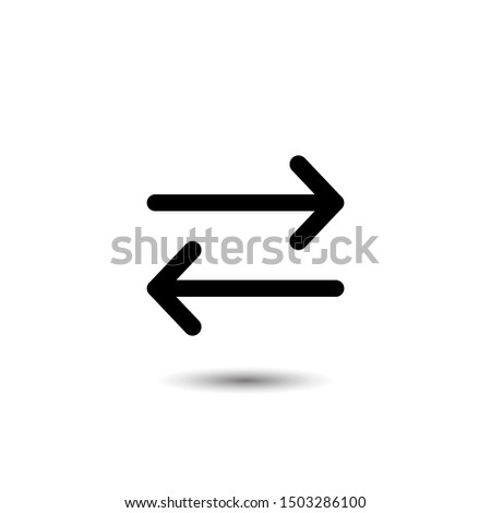 Black direction arrow like transfer. simple flat trend modern linear logotype graphic art design isolated on white background. concept of info fast transference for website and abstract traffic badge