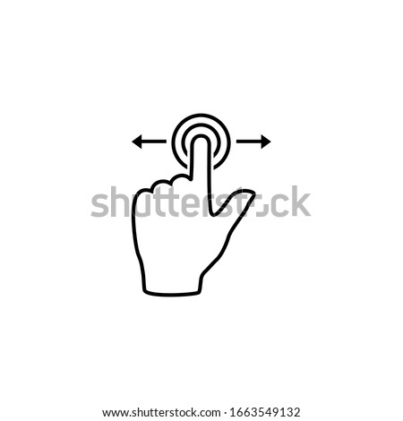 Gesture touch slide vector line icon, Gesture slide vector icon