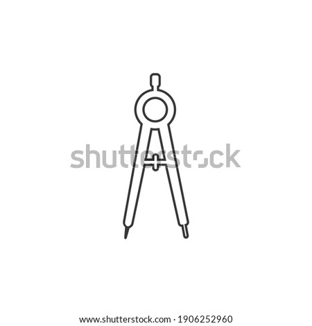 Drawing compass vector line icon. filled flat sign for mobile concept and web design. Divider, Circinus glyph icon. Symbol, logo illustration. Vector 