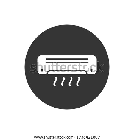 Air conditioning white icon design vector template