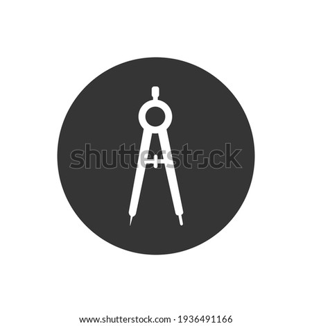 Drawing compass vector white icon. filled flat sign for mobile concept and web design. Divider, Circinus glyph icon. Symbol, logo illustration. Vector 