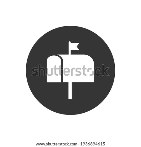 Post box white icon isolated vector in modern flat style