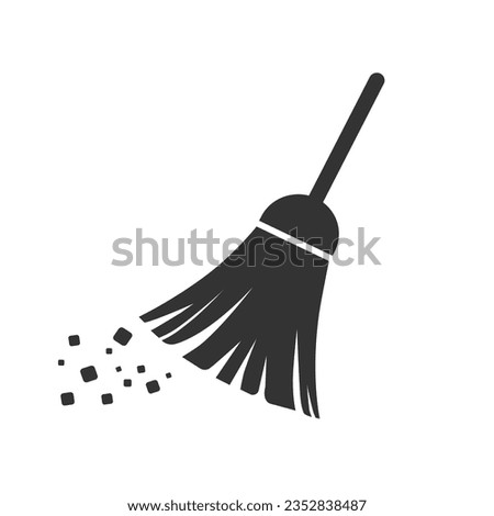 Broom icon, vector illustration. Flat design style. vector broom icon illustration isolated on white, broom icon. broom icons graphic design vector symbols