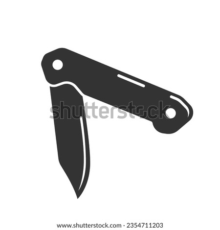 Foldable or folding pocket knife  pocketknife flat vector icon for apps and websites