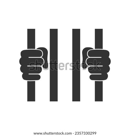 Jail, prison icon. Vector illustration, flat design 