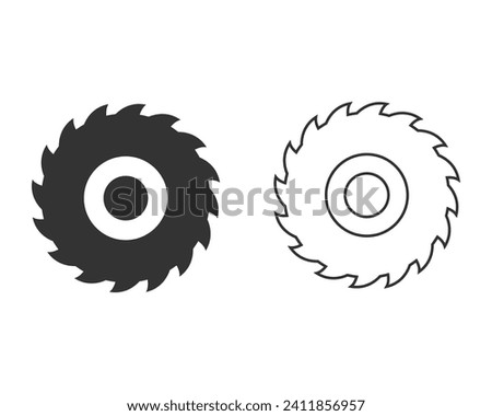 Milling cutter line icon set symbol. Premium quality isolated sawmill element in trendy style vector