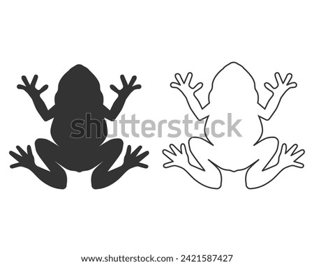 Frog graphic line icon set. Frog black sign isolated on white background. Vector illustration