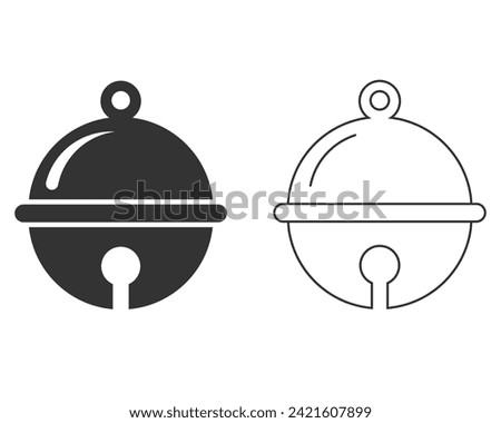 Pet bell line icon set, vector illustration. Flat design style.Vector pet bell icon illustration isolated on White background, pet bell icon