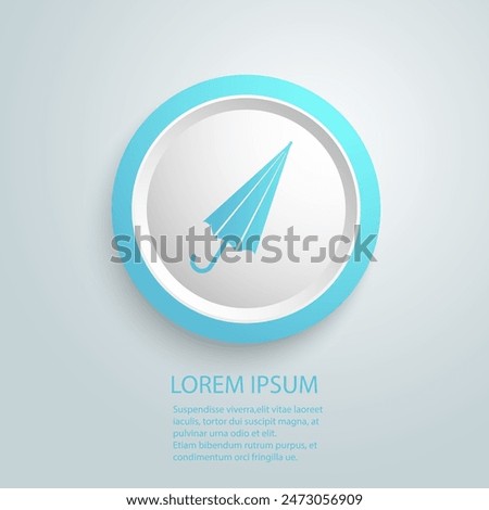 Umbrella closed blue icon. Solid style sign for mobile concept and web design. umbrella simple line vector icon. Symbol, logo illustration