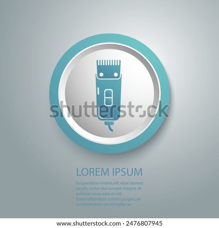 Shaver symbol hairclipper blue icon flat sign vector
