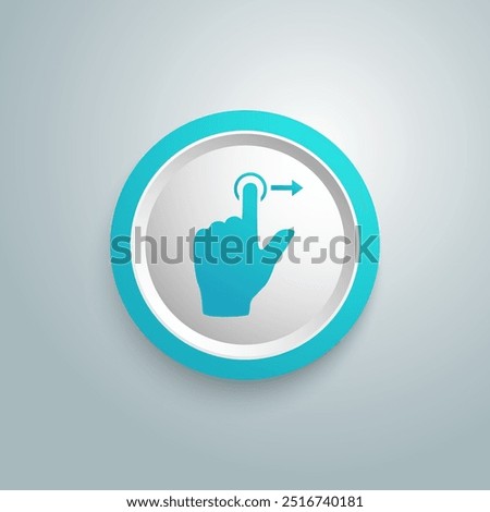 Gesture touch slide vector blue icon