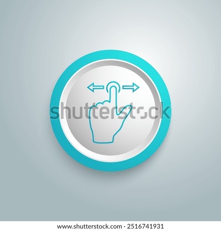 Gesture touch slide vector blue icon, Gesture slide vector line icon