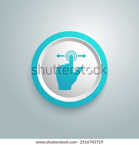 Gesture touch slide vector blue icon, Gesture slide vector icon