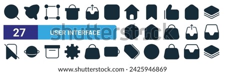 set of 27 outline web user interface icons such as zoom in, rocket, de, save, home, planet, price, remove vector thin line icons for web design, mobile app.