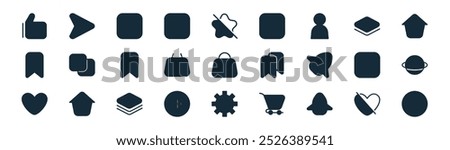 linear user interface icon pack. vector thin line love, send, graph, delete, bag, planet, ting, dashboard icons suitable for apps and websites ui designs