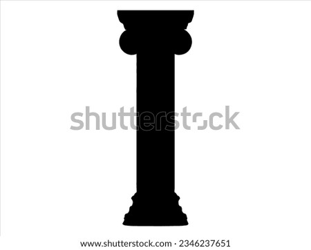 Greek column silhouette vector art