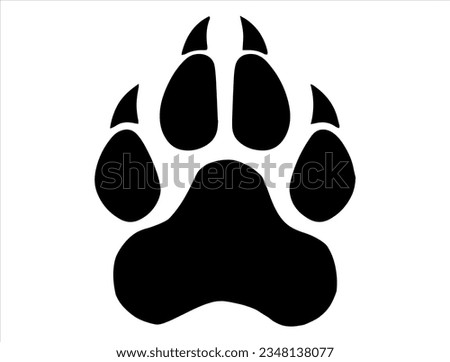 Panther paw silhouette vector art